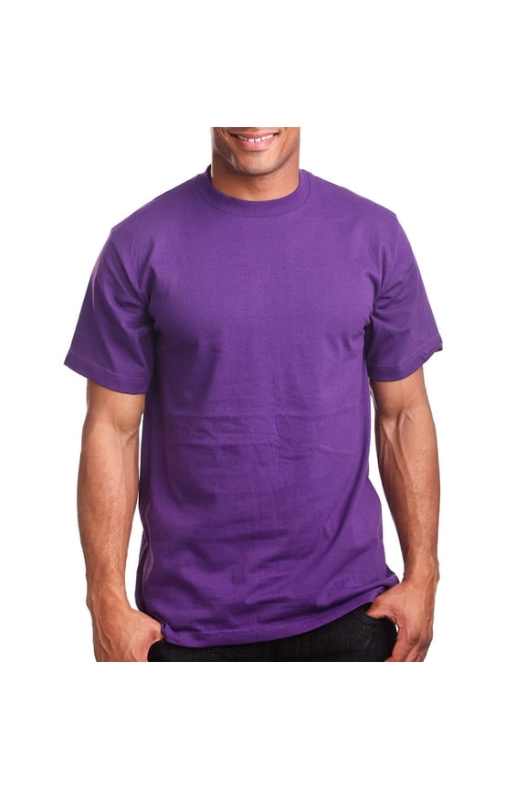 Men's Basic T Shirt – Short Sleeve Crewneck Soft Solid Tee Casual Top Tshirt NEMT119 Purple M