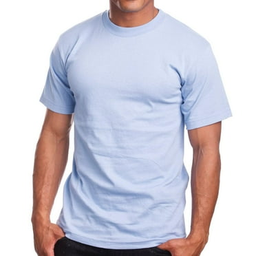 J. METHOD Men's Basic T Shirt – Short Sleeve Crewneck Soft Solid Tee Casual Top Tshirt NEMT119 Sky Blue L
