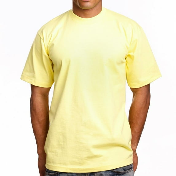 J. METHOD Men's Basic T Shirt – Short Sleeve Crewneck Soft Solid Tee Casual Top Tshirt NEMT119 Yellow 2XL
