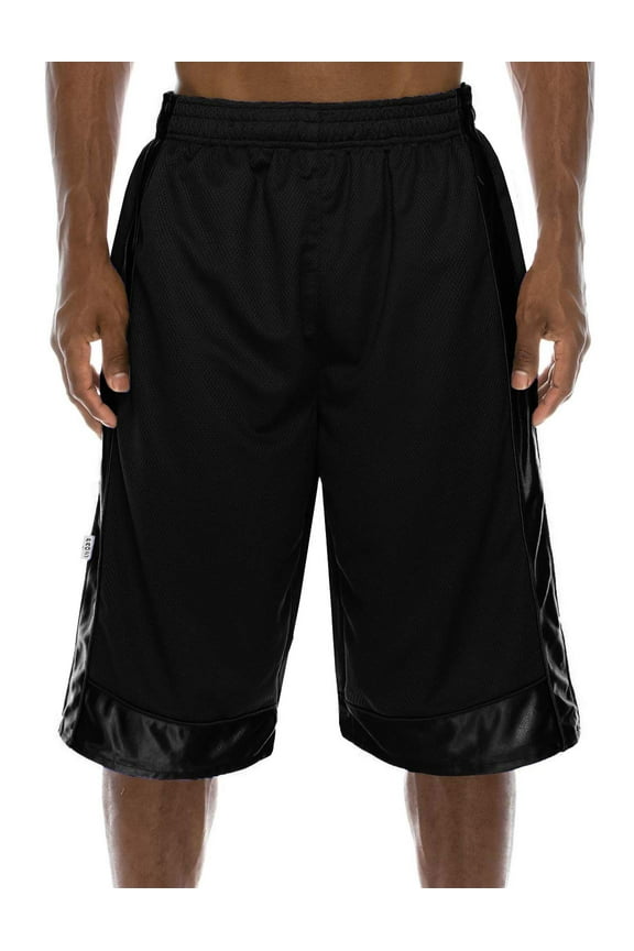 Men's Basketball Shorts Heavy Mesh with Regular Fit Comfy Gym Workout Active Pants NEMP27 Black 3XL
