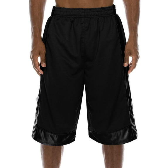 J. METHOD Men's Basketball Shorts Heavy Mesh with Regular Fit Comfy Gym Workout Active Pants NEMP27 Black S