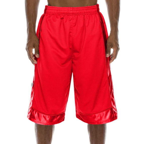 J. METHOD Men's Basketball Shorts Heavy Mesh with Regular Fit Comfy Gym Workout Active Pants NEMP27 Red 5XL