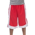 thumbnail image 1 of J. METHOD Men's Basketball Shorts Heavy Mesh with Regular Fit Comfy Gym Workout Active Pants NEMP27 Red White L, 1 of 3