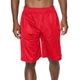 thumbnail image 1 of J. METHOD Men's Basketball Shorts Solid Plain Mesh Regular Fit Comfy Gym Workout Active Pants NEMP26 Red 5XL, 1 of 5