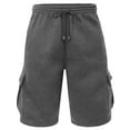 thumbnail image 1 of J. METHOD Men’s Cargo Shorts Active Casual Comfy Workout Gym Elastic Drawstring Fleece Pockets Sweat Pants NEMP07 Charcoal 2XL, 1 of 6