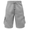 thumbnail image 1 of J. METHOD Men’s Cargo Shorts Active Casual Comfy Workout Gym Elastic Drawstring Fleece Pockets Sweat Pants NEMP07 Heather Gray 7XL, 1 of 6
