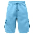 thumbnail image 1 of J. METHOD Men’s Cargo Shorts Active Casual Comfy Workout Gym Elastic Drawstring Fleece Pockets Sweat Pants NEMP07 Light Blue L, 1 of 6