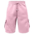 thumbnail image 1 of J. METHOD Men’s Cargo Shorts Active Casual Comfy Workout Gym Elastic Drawstring Fleece Pockets Sweat Pants NEMP07 Pink 5XL, 1 of 6