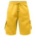 thumbnail image 1 of J. METHOD Men’s Cargo Shorts Active Casual Comfy Workout Gym Elastic Drawstring Fleece Pockets Sweat Pants NEMP07 Yellow L, 1 of 6