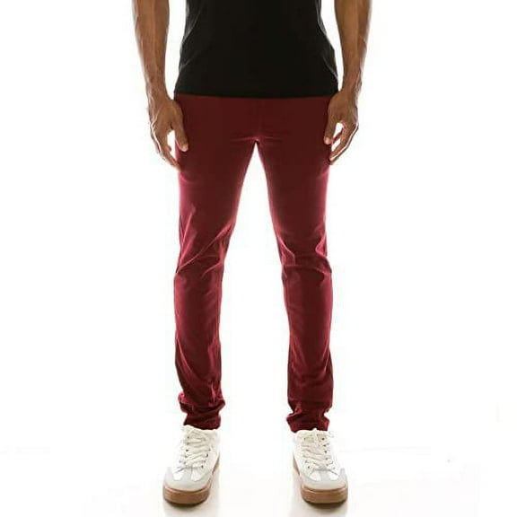 J. METHOD Men’s Chino Pants Basic Classic Slim Fit Twill Stretch Solid Casual Work Trouser