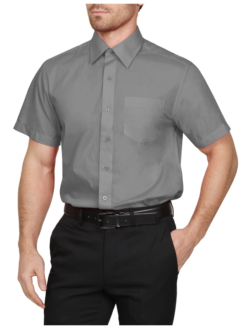 short sleeve solid color dress shirts Men's Dress Shirts