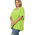 thumbnail image 1 of J. METHOD Women's Tunic Top - Woven Airflow V-neck Dolman Short Sleeve T Shirts with Chest Pocket, 1 of 5