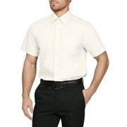 J. METHOD Men's Classic Regular Fit Button Down Short Sleeve Solid Color Dress Shirts S-5XL