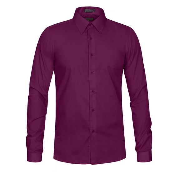 J. METHOD Men's Classic Slim Fit Button Down Long Sleeve Solid Color Dress Shirts S-2XL [NEMT104]