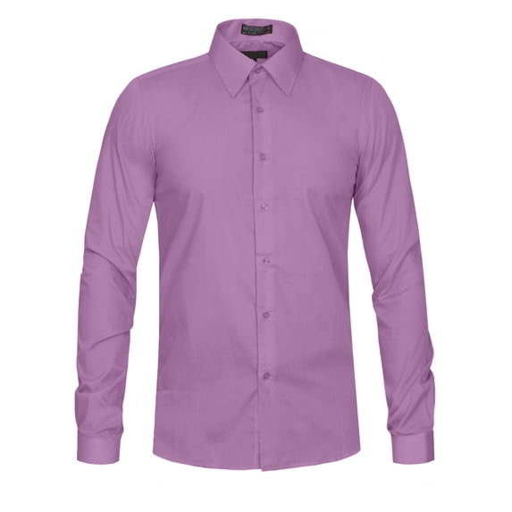 J. METHOD Men's Classic Slim Fit Button Down Long Sleeve Solid Color Dress Shirts S-2XL [NEMT104]