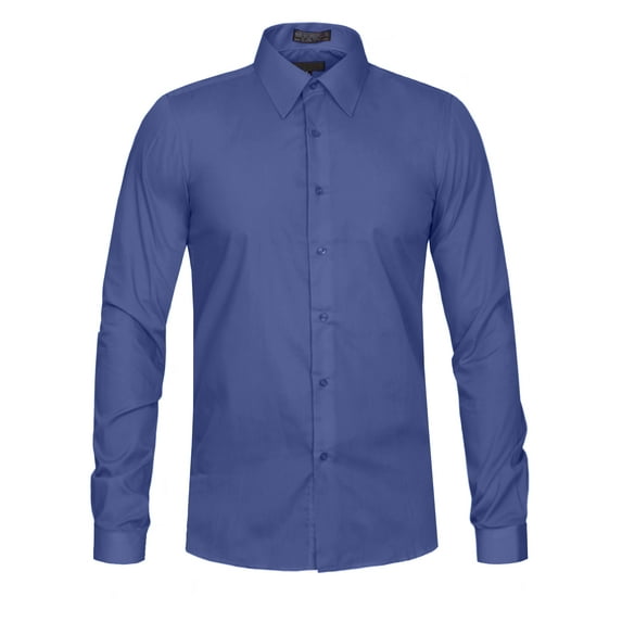 J. METHOD Men's Classic Slim Fit Button Down Long Sleeve Solid Color Dress Shirts S-2XL [NEMT104]