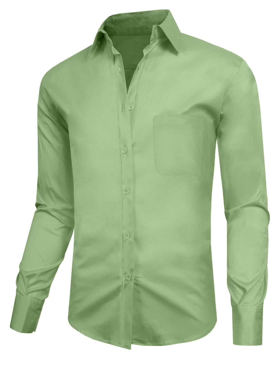 J. METHOD Men's Classic Slim Fit Button Down Long Sleeve Solid Color