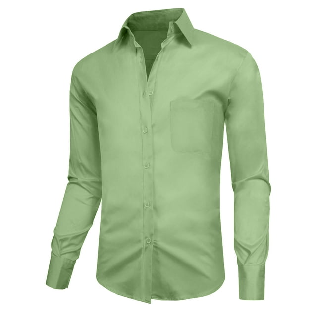 J. METHOD Men's Classic Slim Fit Button Down Long Sleeve Solid Color
