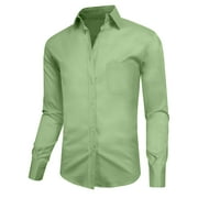 J. METHOD Men's Classic Slim Fit Button Down Long Sleeve Solid Color Dress Shirts S-2XL [NEMT104]
