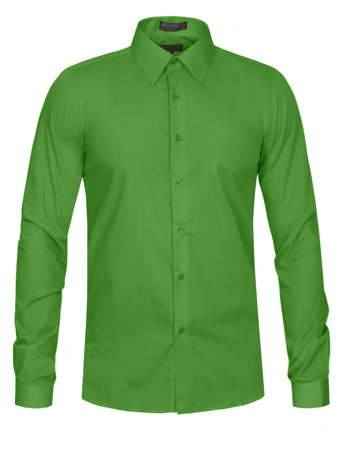 J. METHOD Men's Classic Slim Fit Button Down Long Sleeve Solid Color