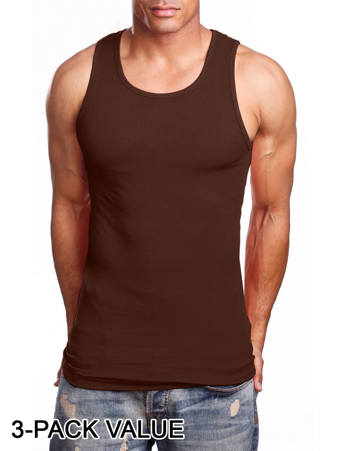 J. METHOD Men's Comfy Ribbed Knit AShirts Undershirts Tank Tops S5XL