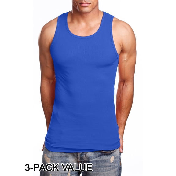 J. METHOD Men's Comfy Ribbed Knit A-Shirts Undershirts Tank Tops S-5XL [NEMT105]