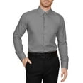 thumbnail image 1 of J. METHOD Men's Dress Shirt – Classic Long Sleeve Slim Fit Button Down Solid Color Top S-5XL NEMT104 LTGrey 2X 34/35, 1 of 1