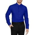 thumbnail image 1 of J. METHOD Men's Dress Shirt – Classic Long Sleeve Slim Fit Button Down Solid Color Top S-5XL NEMT104 Royal Blue M 32/33, 1 of 7