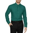 thumbnail image 1 of J. METHOD Men's Dress Shirt – Classic Long Sleeve Slim Fit Button Down Solid Color Top S-5XL NEMT104 Teal 1X 34/35, 1 of 1