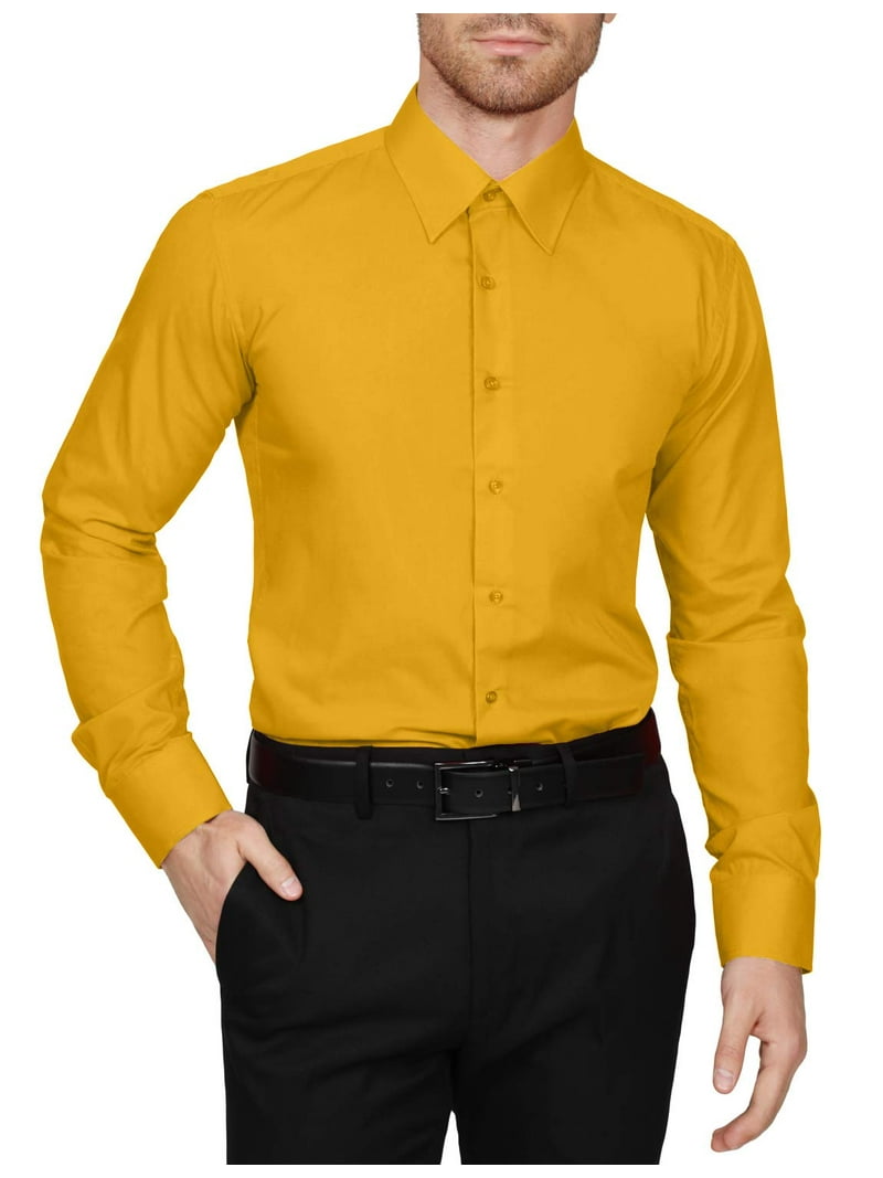 yellow dress shirt slim fit Yellow chest full ruffle slim fit dress shirt with French cuffs   Connaisseur Paris
