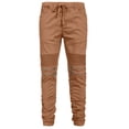thumbnail image 1 of J. METHOD Men’s Jogger Pants Casual Moto Biker Zipper Slim Fit French Terry Fleece Tapered Leg Elastic Waist NEMP20 Wheat 2XL, 1 of 6