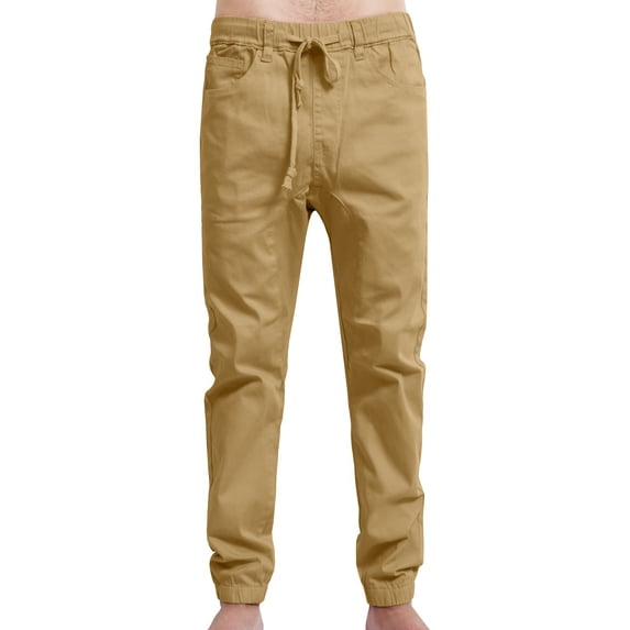J. METHOD Men’s Joggers Pants Casual Lightweight Comfy Harem Slim Fit Adjustable Elastic Waist Pockets Sweatpants NEMP08 Wheat 3XL
