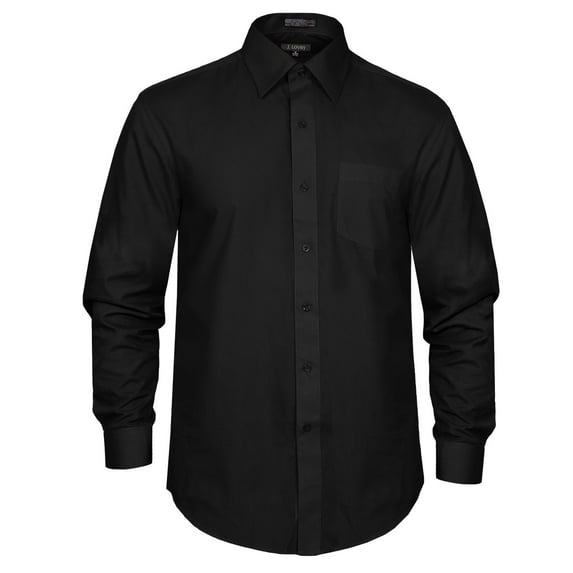 J. METHOD Men's Premium Fabric Solid Color Long Sleeve Regular Fit Dress Shirts S-5XL [NEMT103]