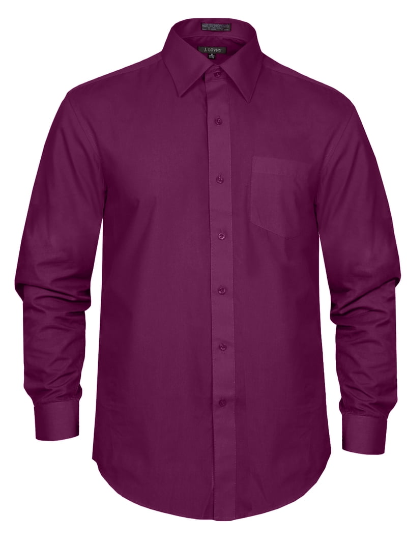 J. METHOD Men's Premium Fabric Solid Color Long Sleeve Regular Fit Dress  Shirts S-5XL [NEMT103] - Walmart.com