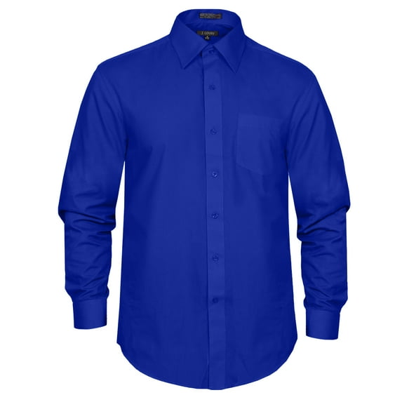 J. METHOD Men's Premium Fabric Solid Color Long Sleeve Regular Fit Dress Shirts S-5XL [NEMT103]