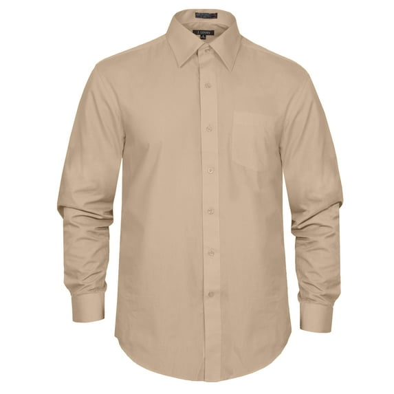 J. METHOD Men's Premium Fabric Solid Color Long Sleeve Regular Fit Dress Shirts S-5XL [NEMT103]