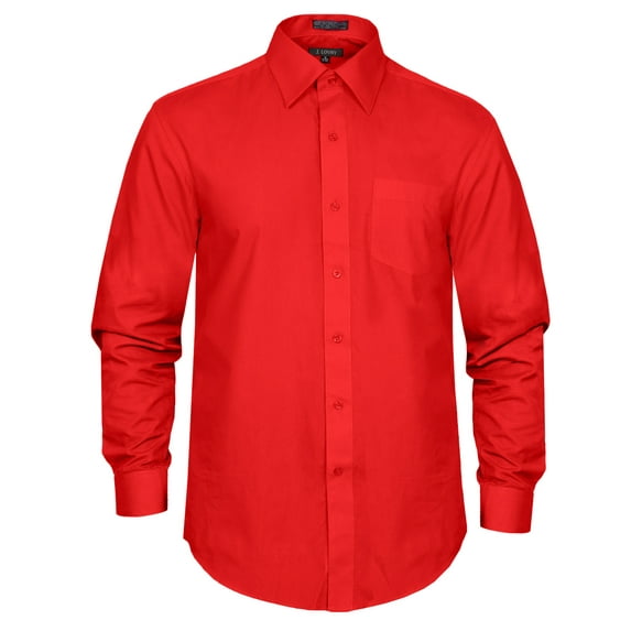 J. METHOD Men's Premium Fabric Solid Color Long Sleeve Regular Fit Dress Shirts S-5XL [NEMT103]