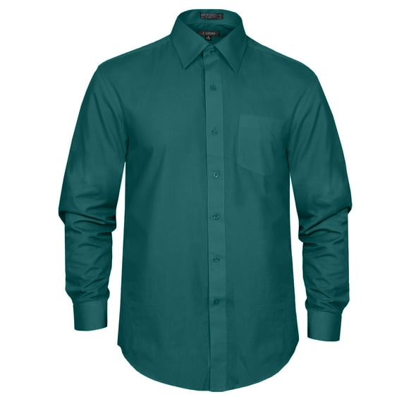 J. METHOD Men's Premium Fabric Solid Color Long Sleeve Regular Fit Dress Shirts S-5XL [NEMT103]
