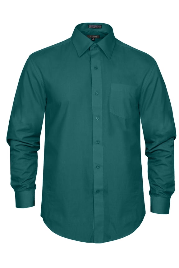 Men's Premium Fabric Solid Color Long Sleeve Regular Fit Dress Shirts S-5XL [NEMT103]