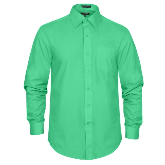 J. METHOD Men's Premium Fabric Solid Color Long Sleeve Regular Fit Dress Shirts S-5XL [NEMT103]