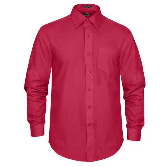 J. METHOD Men's Premium Fabric Solid Color Long Sleeve Regular Fit Dress Shirts S-5XL [NEMT103]