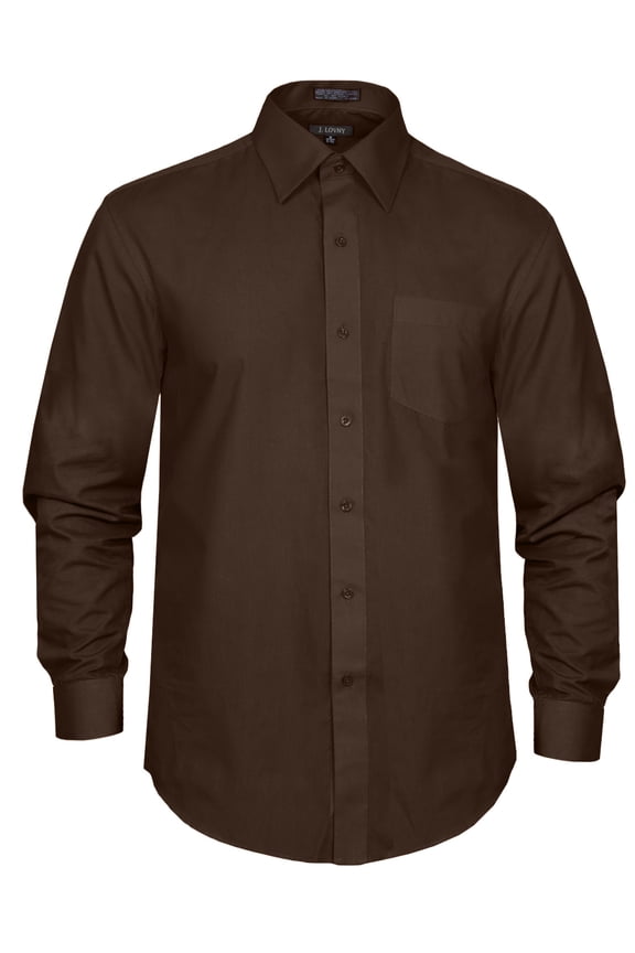 Men's Premium Fabric Solid Color Long Sleeve Regular Fit Dress Shirts S-5XL [NEMT103]