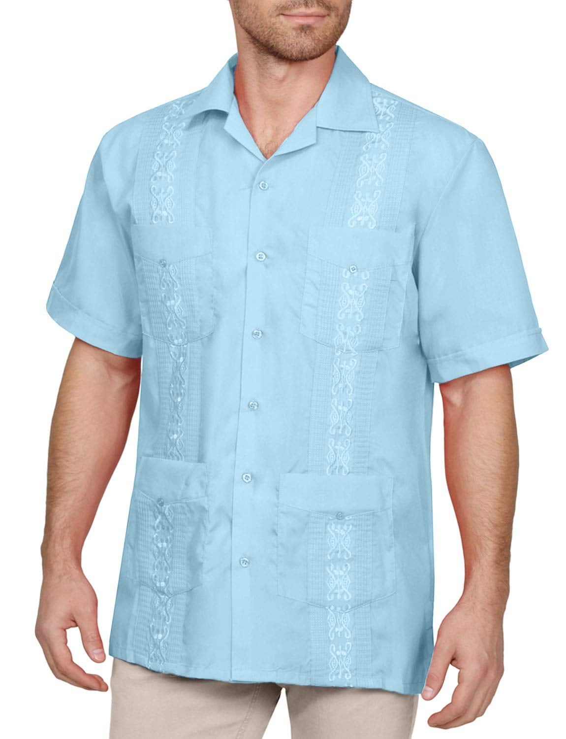 J. METHOD Men's 3XL Pink Cuban Guayabera Button Down Shirts