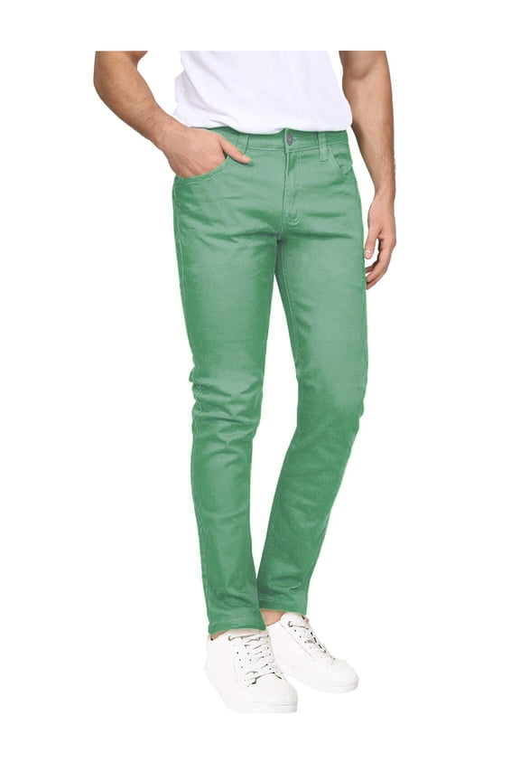 Men's Skinny Jeans Stretch Slim Fit Classic Basic Solid Casual Colored Denim Pants