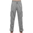 thumbnail image 1 of J. METHOD Mens Comfy Elastic Drawstring Fleece Cargo Sweat Pants M-5XL, 1 of 6