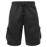 J. METHOD Mens Light Comfy Elastic Drawstring Fleece Cargo Sweat Shorts [NEMP07]