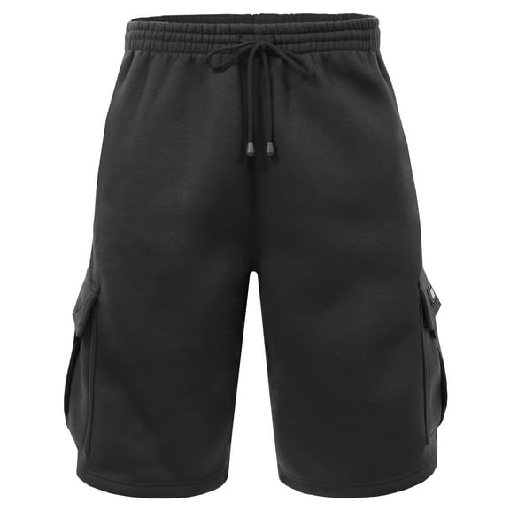 J. METHOD Mens Light Comfy Elastic Drawstring Fleece Cargo Sweat Shorts [NEMP07]