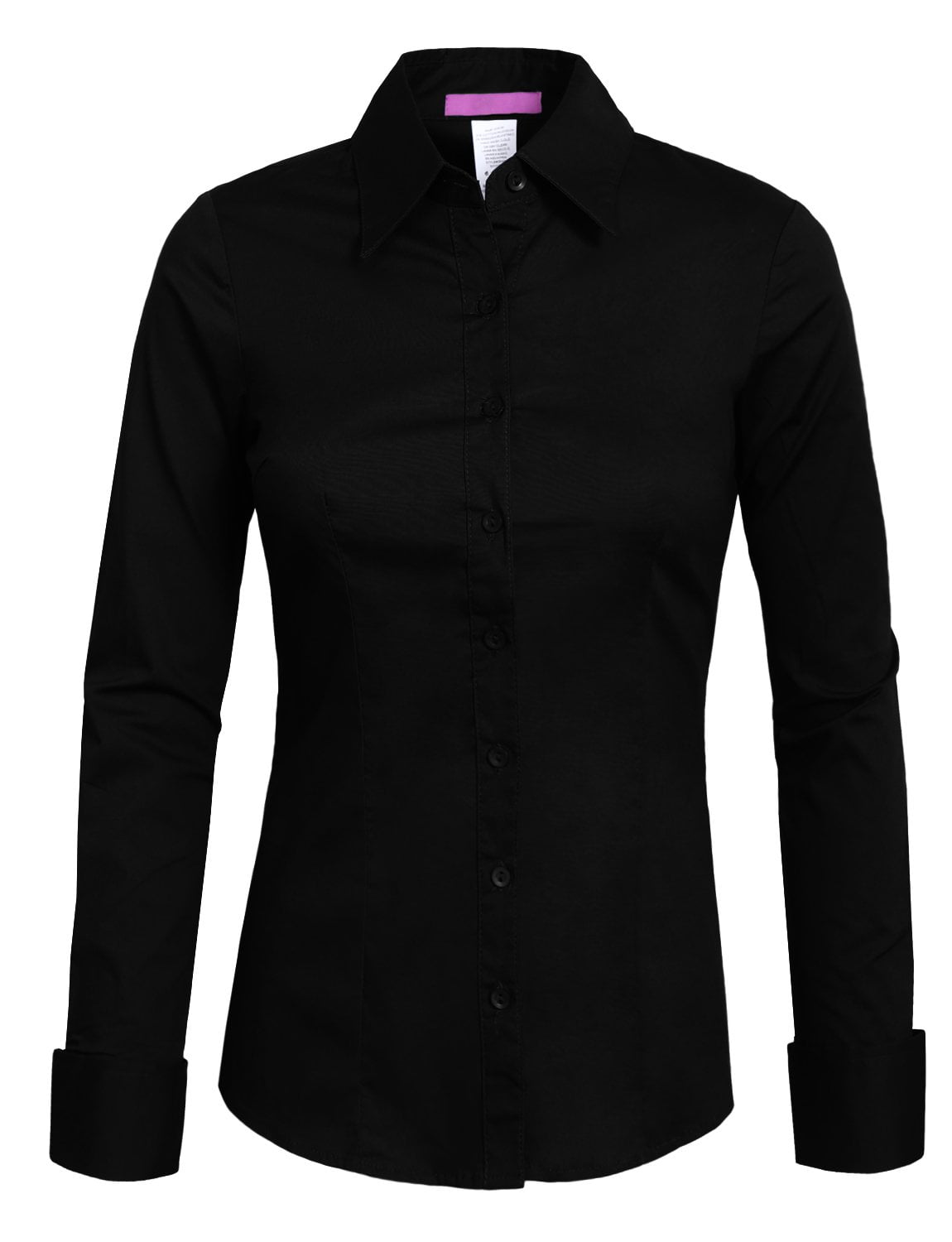 METHOD Women's Button Down Shirt Long Sleeve Roll Up Stretch