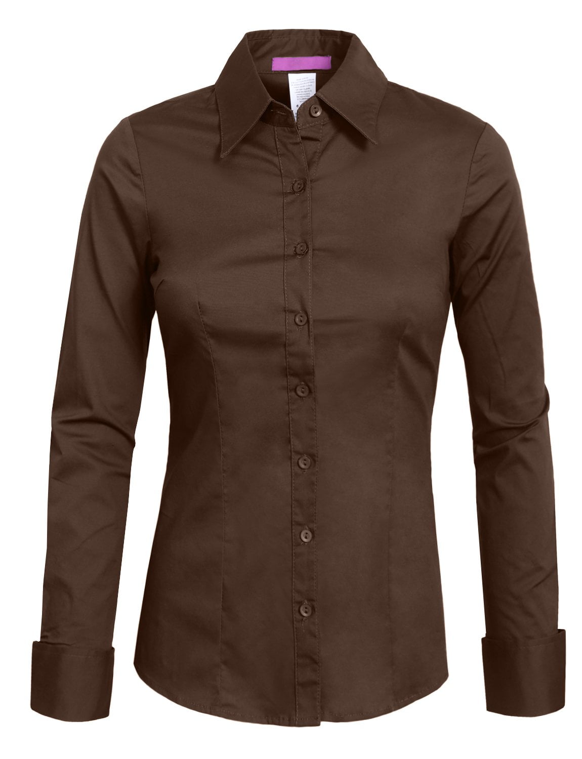 Women's Checked Brown Casual Button-Down Shirt