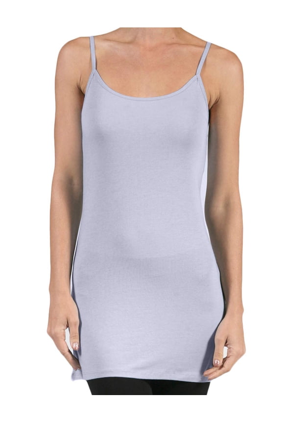 Women's Camisole Basic Solid Adjustable Spaghetti Strap Sleeveless Light Weight Stretch Tank Cami Top NEWT126 Blue M